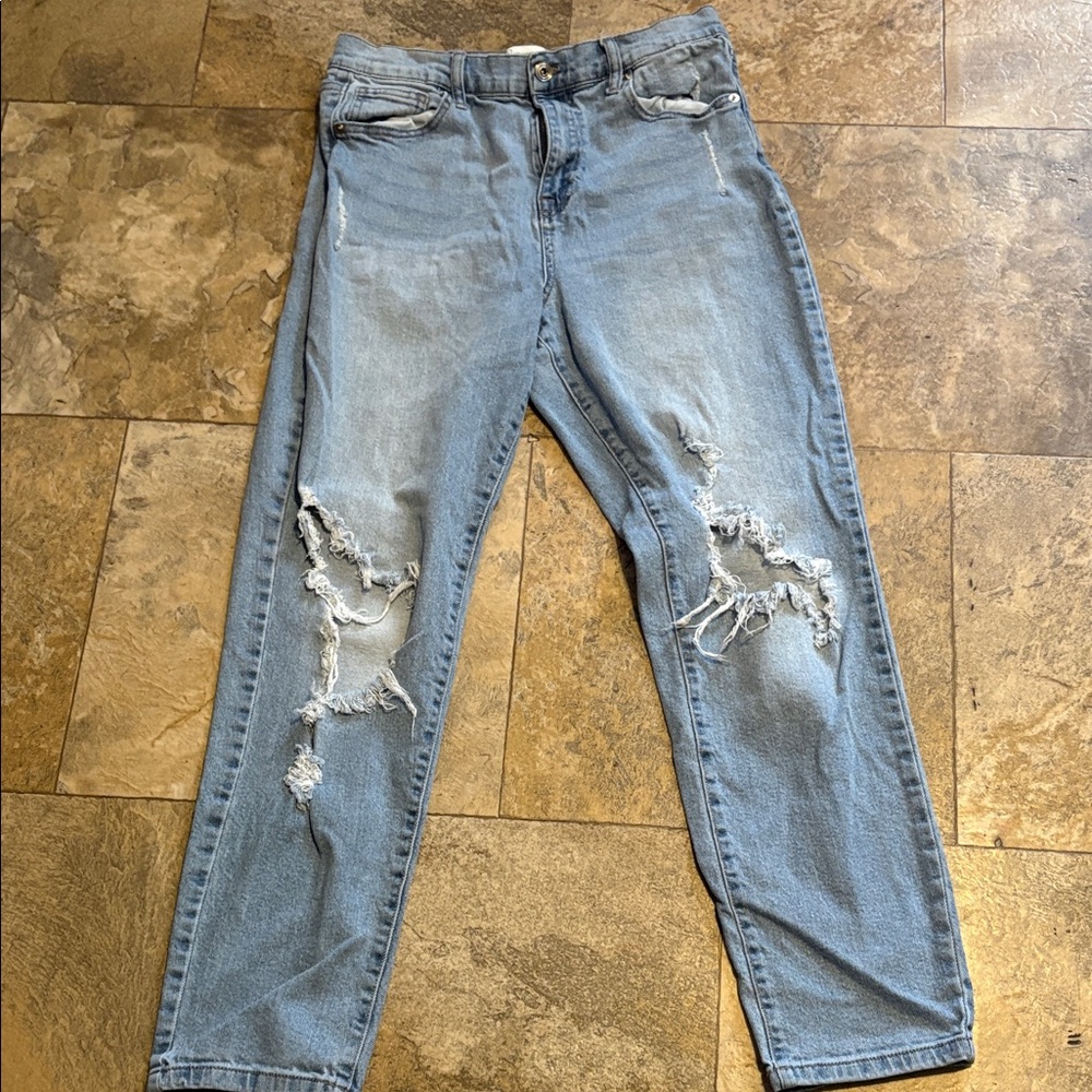 Women's Distressed Wide Leg Jeans